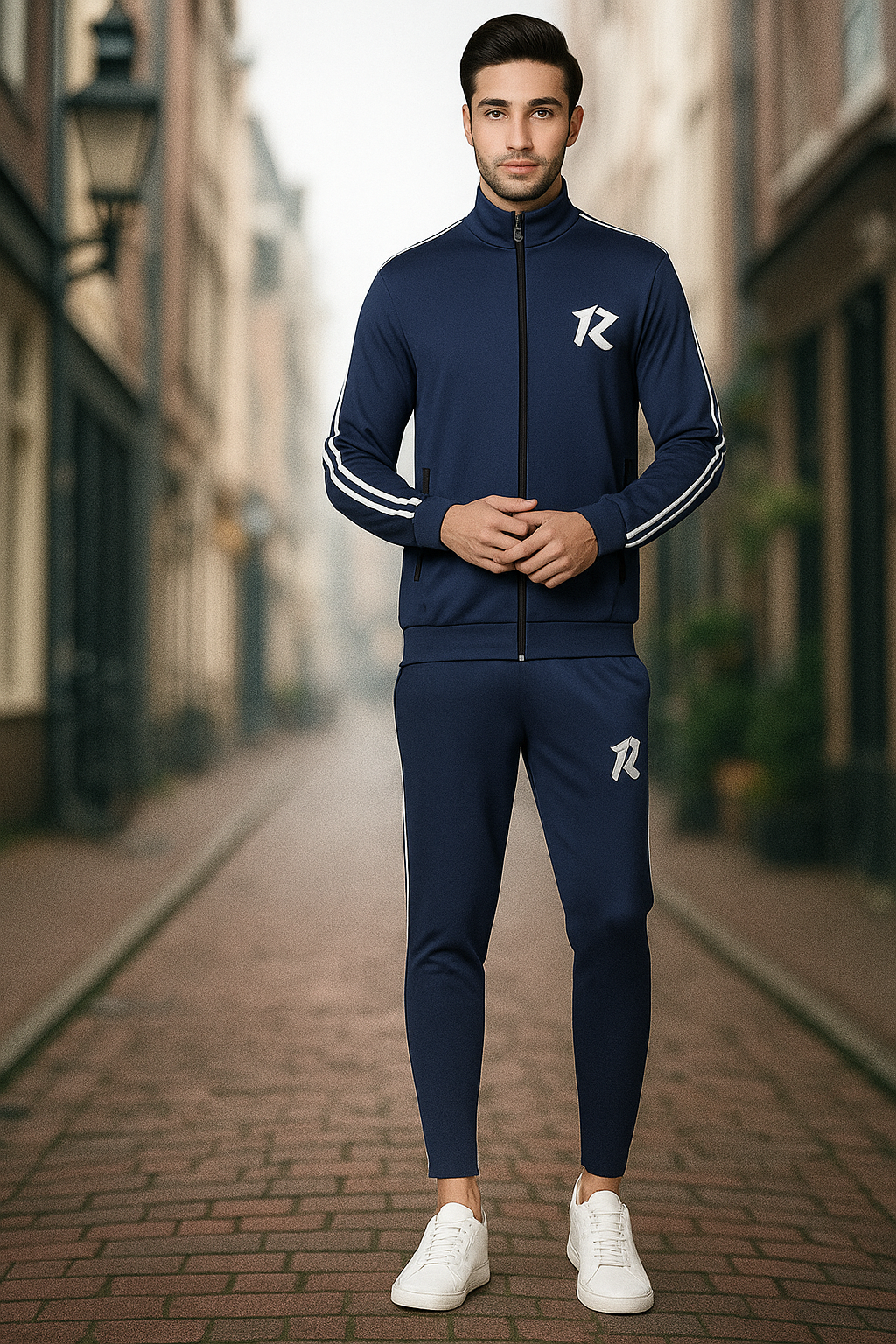 The Mariner Stripe Navy Tracksuit | Classic Fusion Sportswear