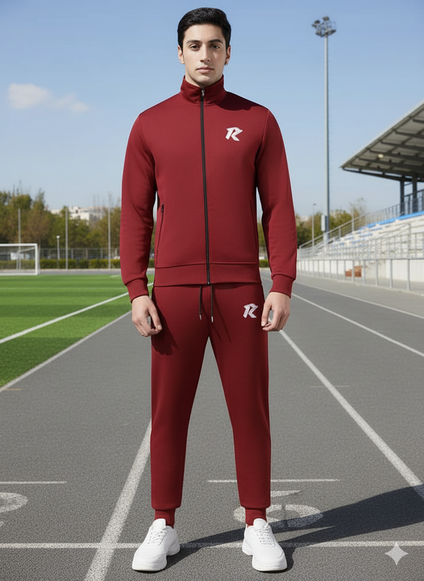 Maroon Classic Men’s Winter Tracksuit – Comfort & Style Combined